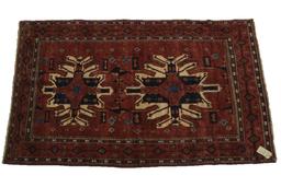 Kazak Persian Hand Knotted Wool Runner Rug 1930's