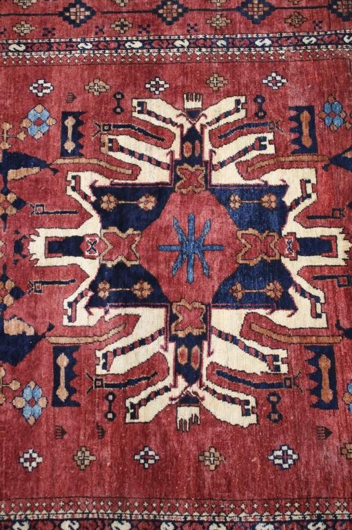 Kazak Persian Hand Knotted Wool Runner Rug 1930's