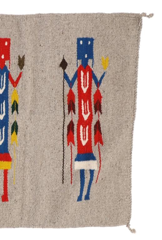 Navajo Ye Be Chei Hand Woven Rug c. 1970's