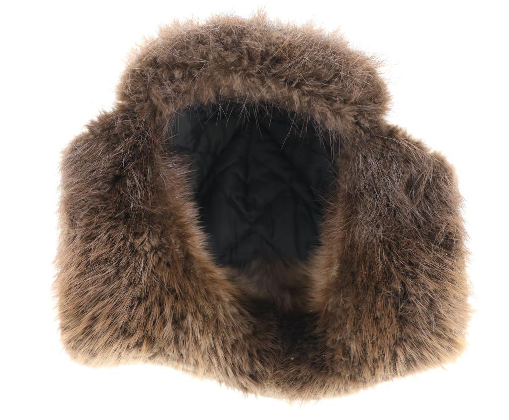 Mid 20th C Eskimo Seal Skin & Fur Linen Lined Cap