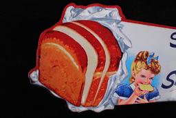 Sunbeam Bread Porcelain Die Cut Metal Sign