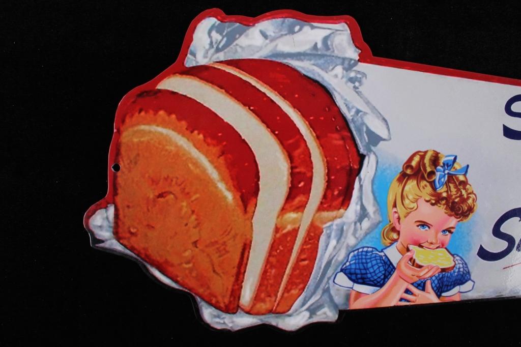 Sunbeam Bread Porcelain Die Cut Metal Sign