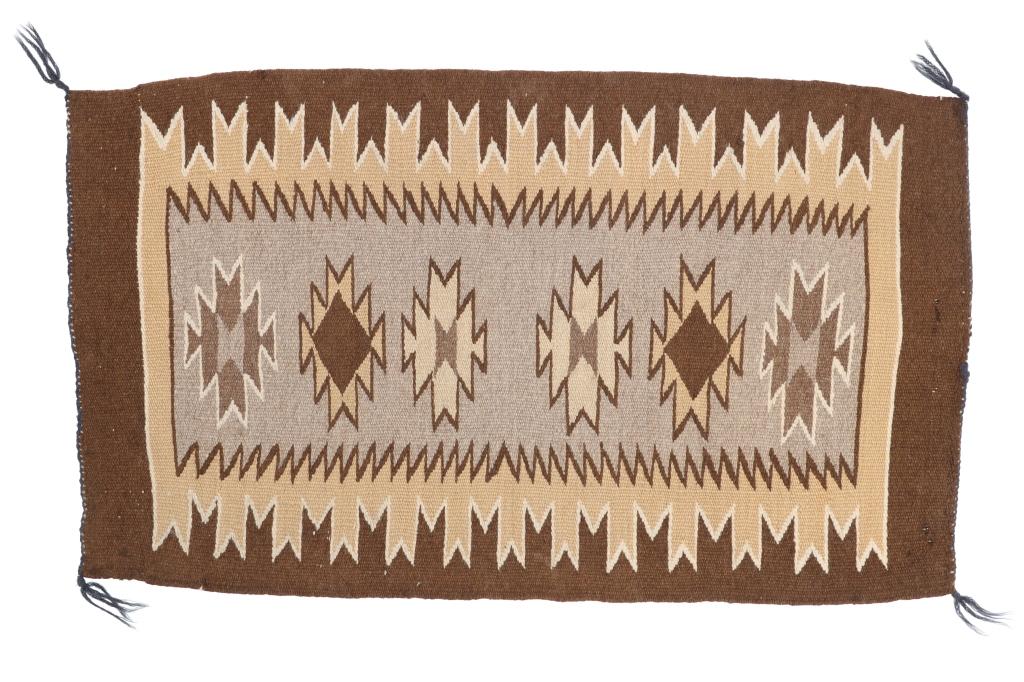 Navajo Bisti Trading Post Sampler Rug c. 1940's