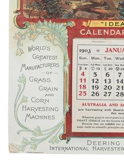 Deering Harvester Company Wall Calendar 1903