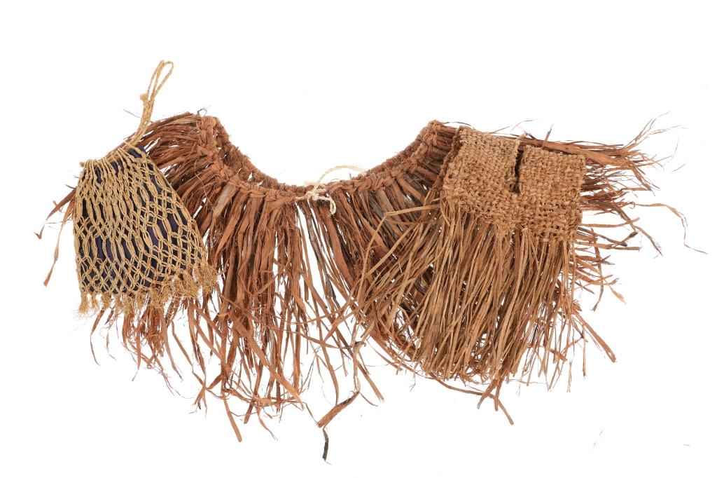 Polynesian Grass Skirt, Blouse, & Bag c. 1930s