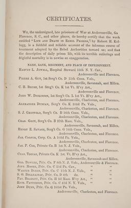 1st Ed. "Life and Death in Rebel Prisons" 1865