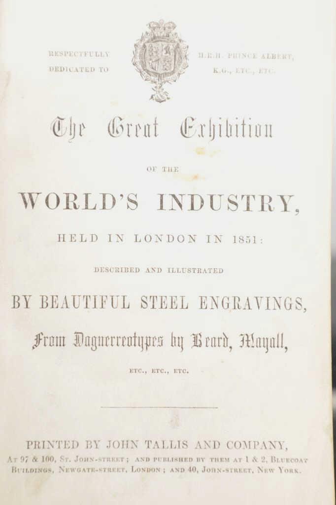 C. 1851 Tallis Exhibition Of The World's Industry