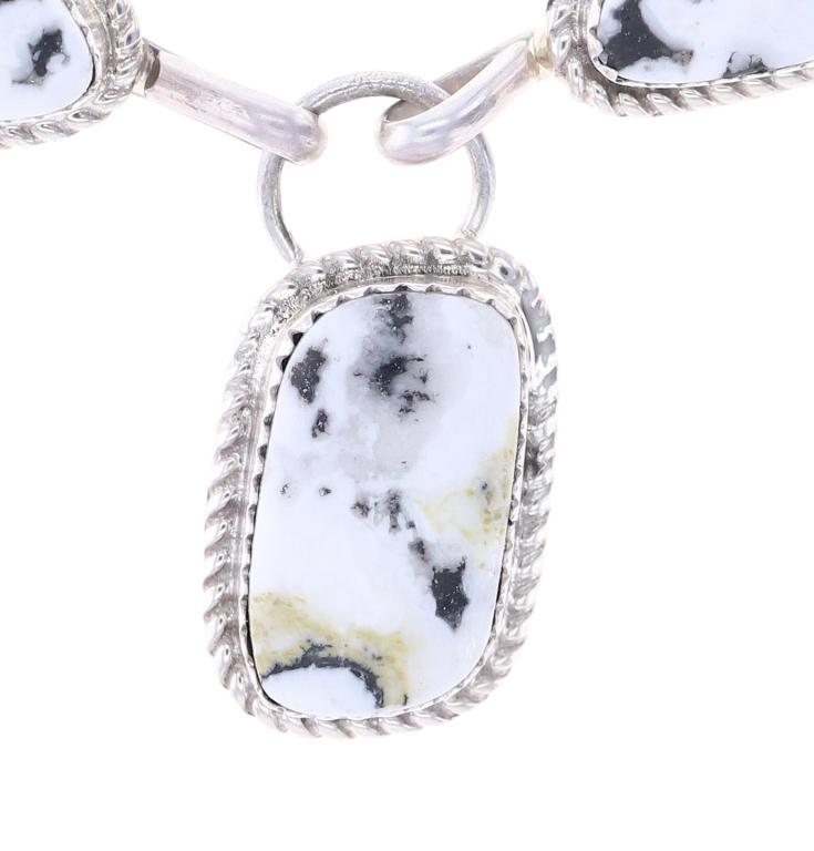 Navajo S. Silver White Buffalo Turquoise Necklace