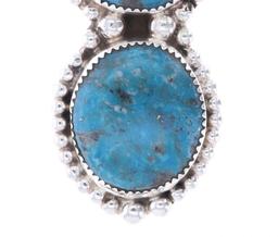 Navajo BB Tsosie Sterling Silver Blue Gem Necklace