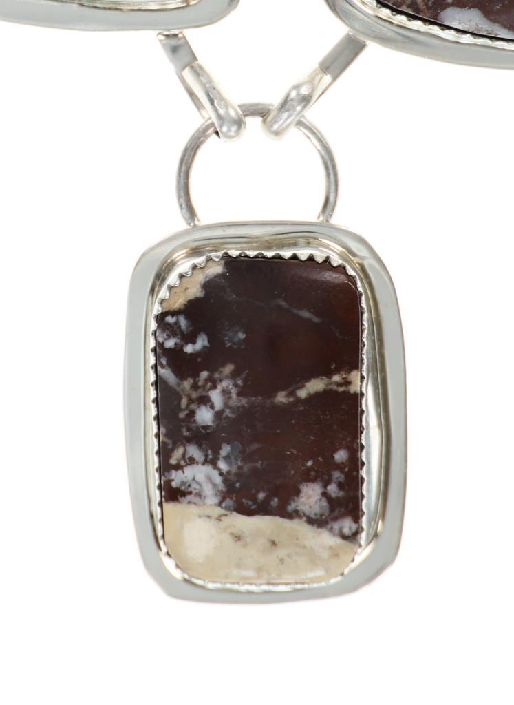 Navajo BB Tsosie Silver Wild Horse Jasper Necklace