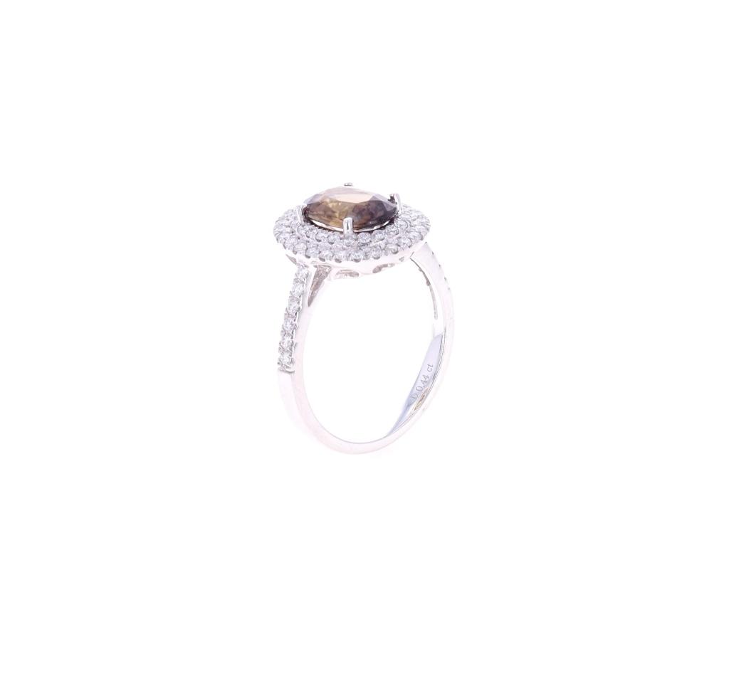 2.02ct Brown Sapphire VVS2 Diamond & Platinum Ring