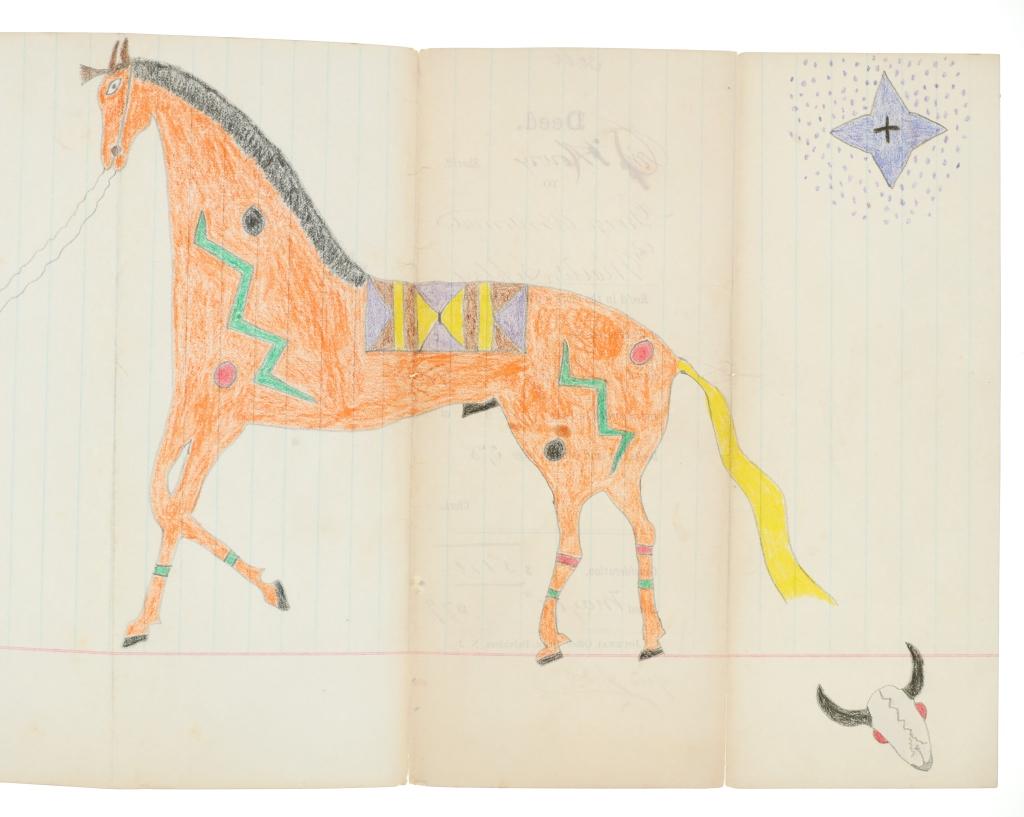 Ca. 1879- Plains Indian Ledger Art Land Deed