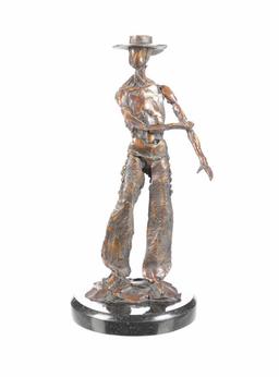 Dennis Harrington Bronze, "Cowboy Study" Signed