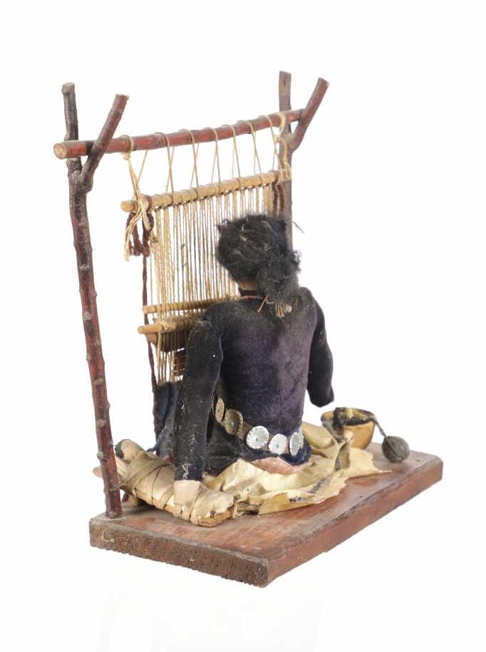 Navajo Weaver Woman Loom Display Figural c. 1950s