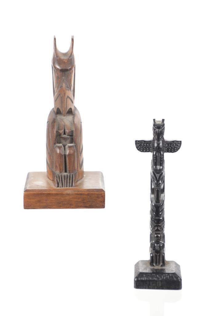 First Nations Pachena Indians Carved Totems c1980s