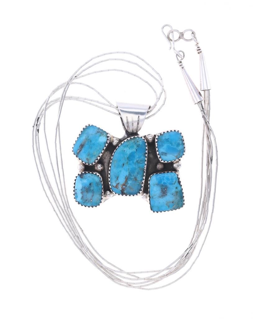 Navajo Jennifer Begay Silver Turquoise Necklace