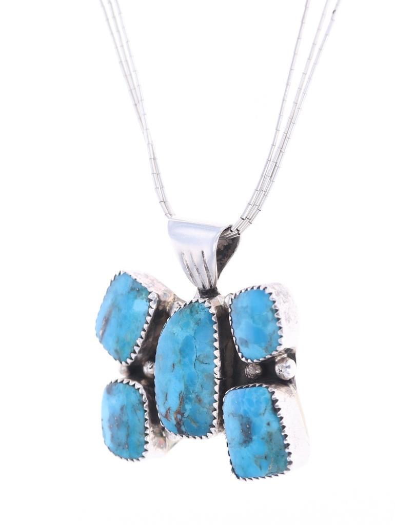 Navajo Jennifer Begay Silver Turquoise Necklace