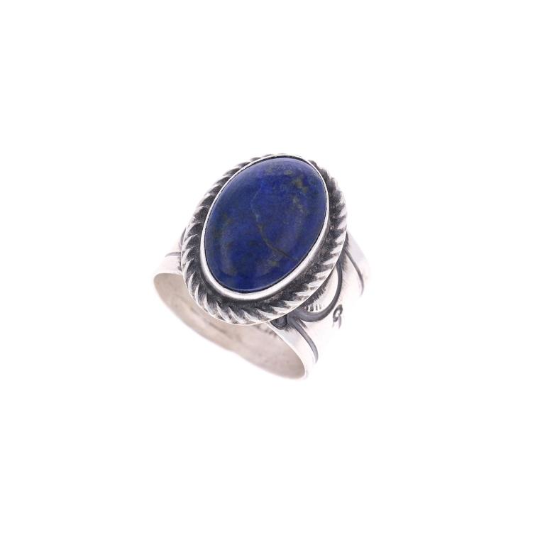 Navajo C. Tsosie Sterling Silver Lapis Lazuli Ring