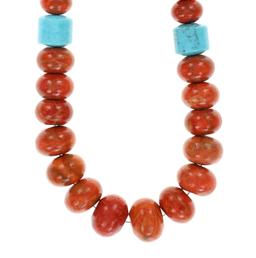 Red Jasper & Turquoise Graduated Necklace Earrings