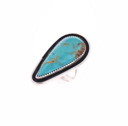 Navajo H. Tsosie Sterling Silver Turquoise Ring