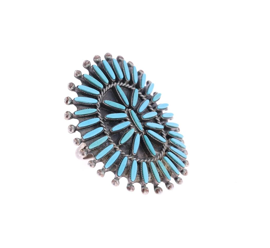 Zuni Needlepoint & Petit Point Turquoise Rings