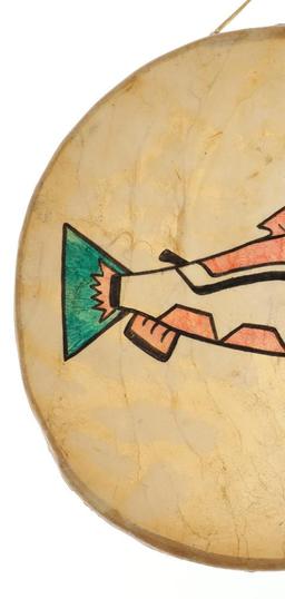 Pacific Northwest Polychrome Salmon Drum c. 1960s