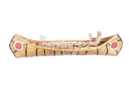 Lewis & Clark Life-Like Birch Wood Canoe Display