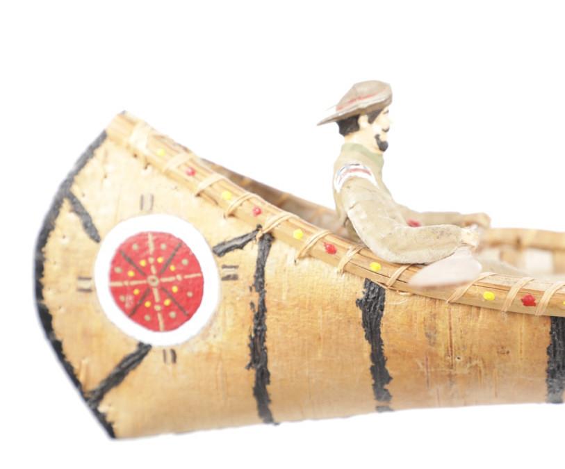 Lewis & Clark Life-Like Birch Wood Canoe Display