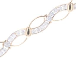 3.26ct Diamond & 14k Yellow Gold Infinity Bracelet