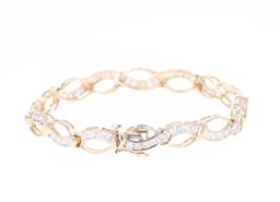 3.26ct Diamond & 14k Yellow Gold Infinity Bracelet