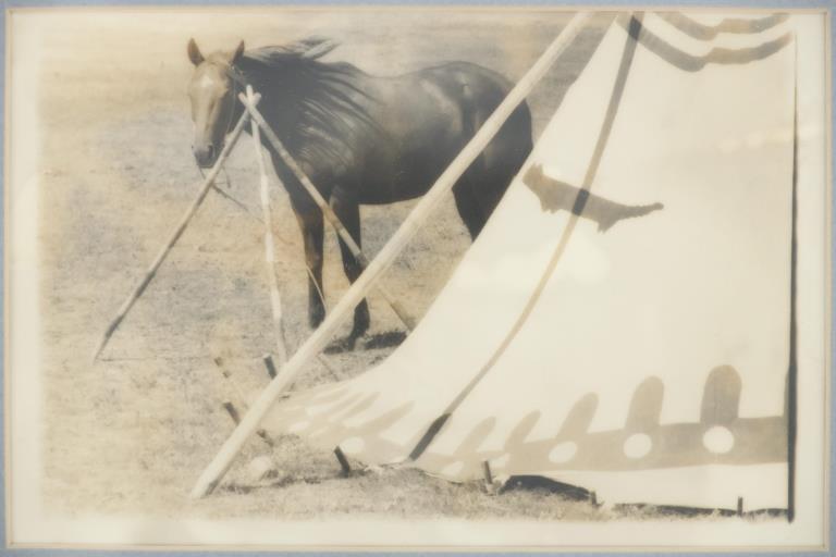 Blackfoot Bay Mare and Otter Tipi Photo ca. 1910