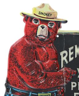 Smokey The Bear Embossed Polychrome Sign