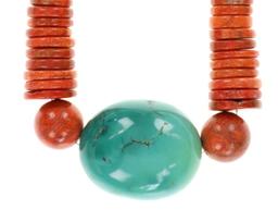 Red Jasper & Large Turquoise Graduated Necklace