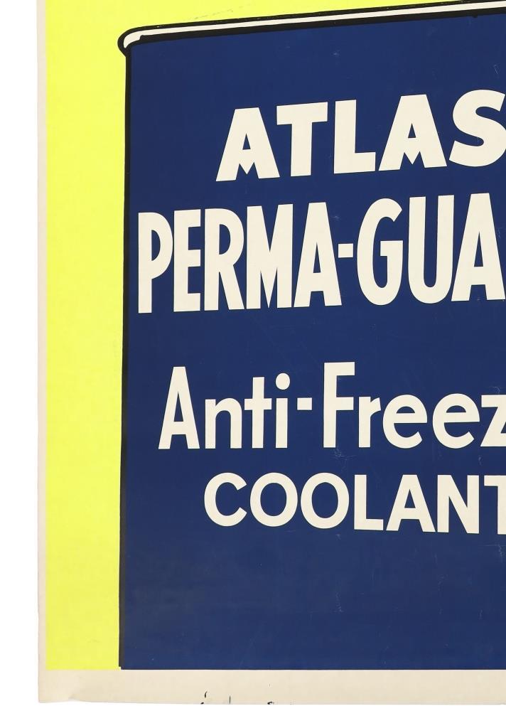 Large Atlas Perma-Guard Anti-Freeze Poster 1960-70