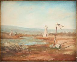 Native American Oil On Board Paintings 20th C. (2)