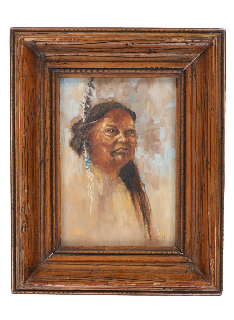 Native American Oil On Board Paintings 20th C. (2)