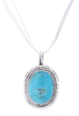 Navajo R. Sam Sterling Silver Turquoise Necklace