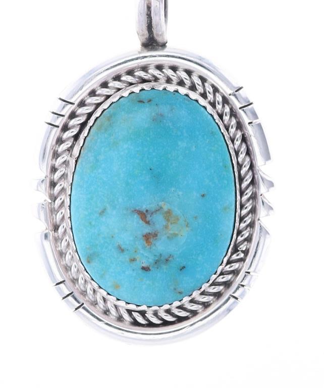 Navajo R. Sam Sterling Silver Turquoise Necklace