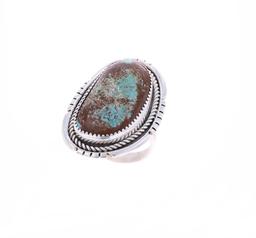 Navajo Vera Tsosie Sterling Silver Turquoise Ring