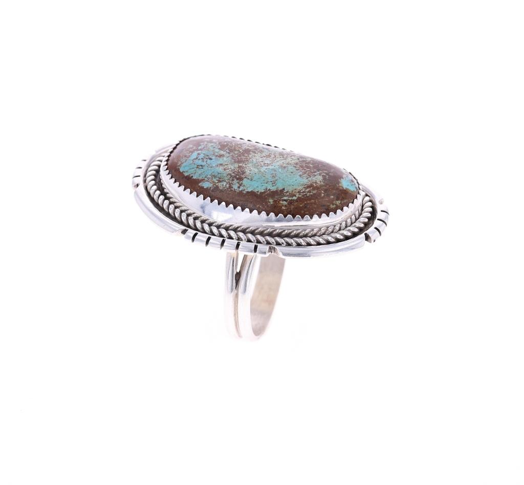 Navajo Vera Tsosie Sterling Silver Turquoise Ring