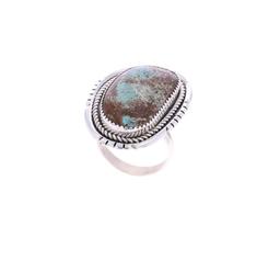 Navajo Vera Tsosie Sterling Silver Turquoise Ring