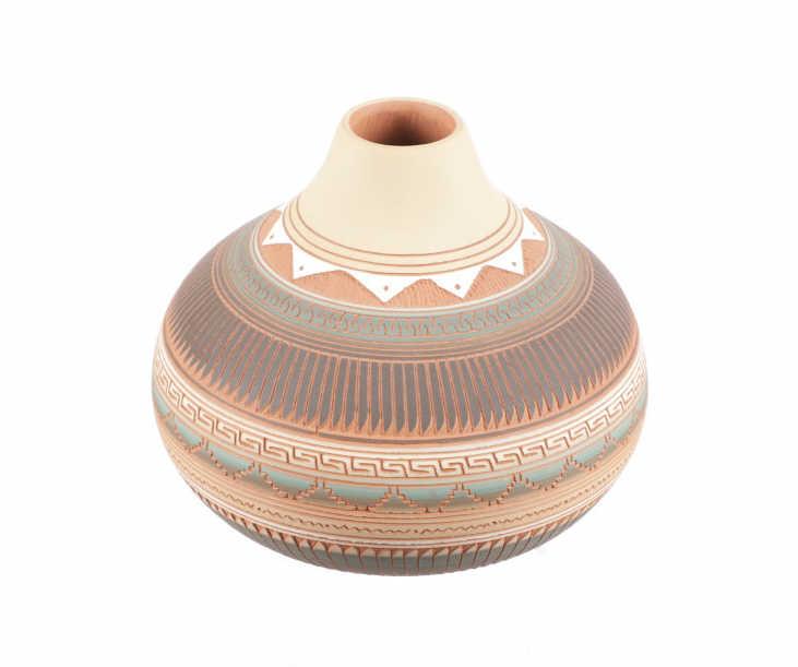 Navajo Venita Whitegoat Sgraffito Pottery Vessel