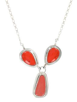 Navajo Herbert Tsosie Orange Branch Coral Necklace