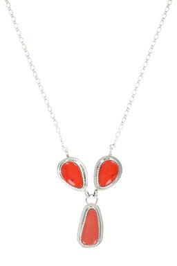 Navajo Herbert Tsosie Orange Branch Coral Necklace