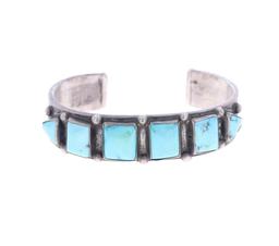 C.1949 Navajo Old Pawn Silver Turquoise Bracelet