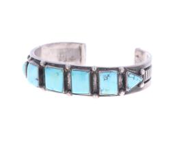 C.1949 Navajo Old Pawn Silver Turquoise Bracelet