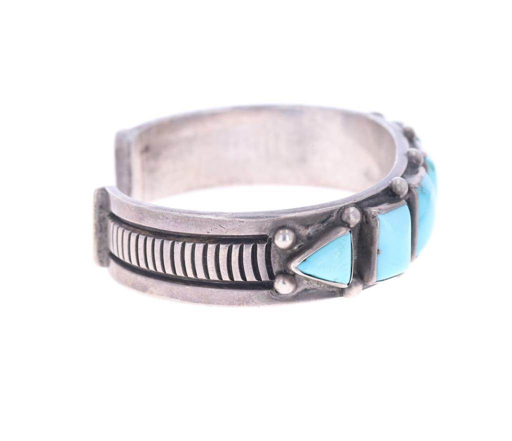 C.1949 Navajo Old Pawn Silver Turquoise Bracelet