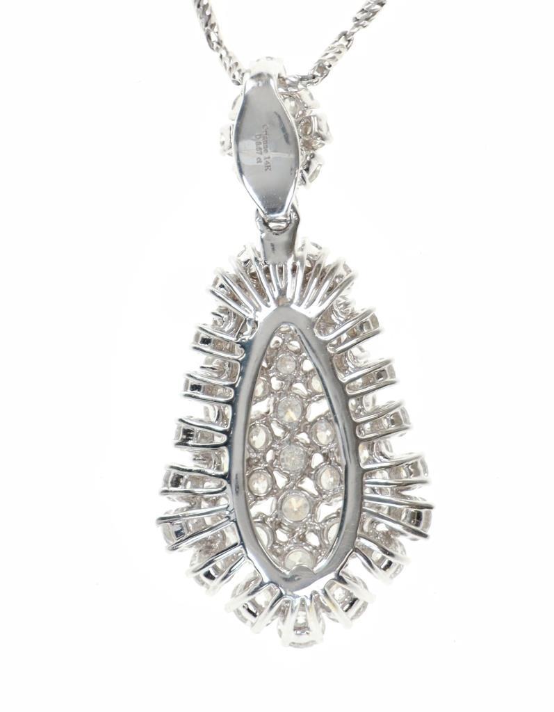 VS2 Diamond Cluster & 14k White Gold Necklace