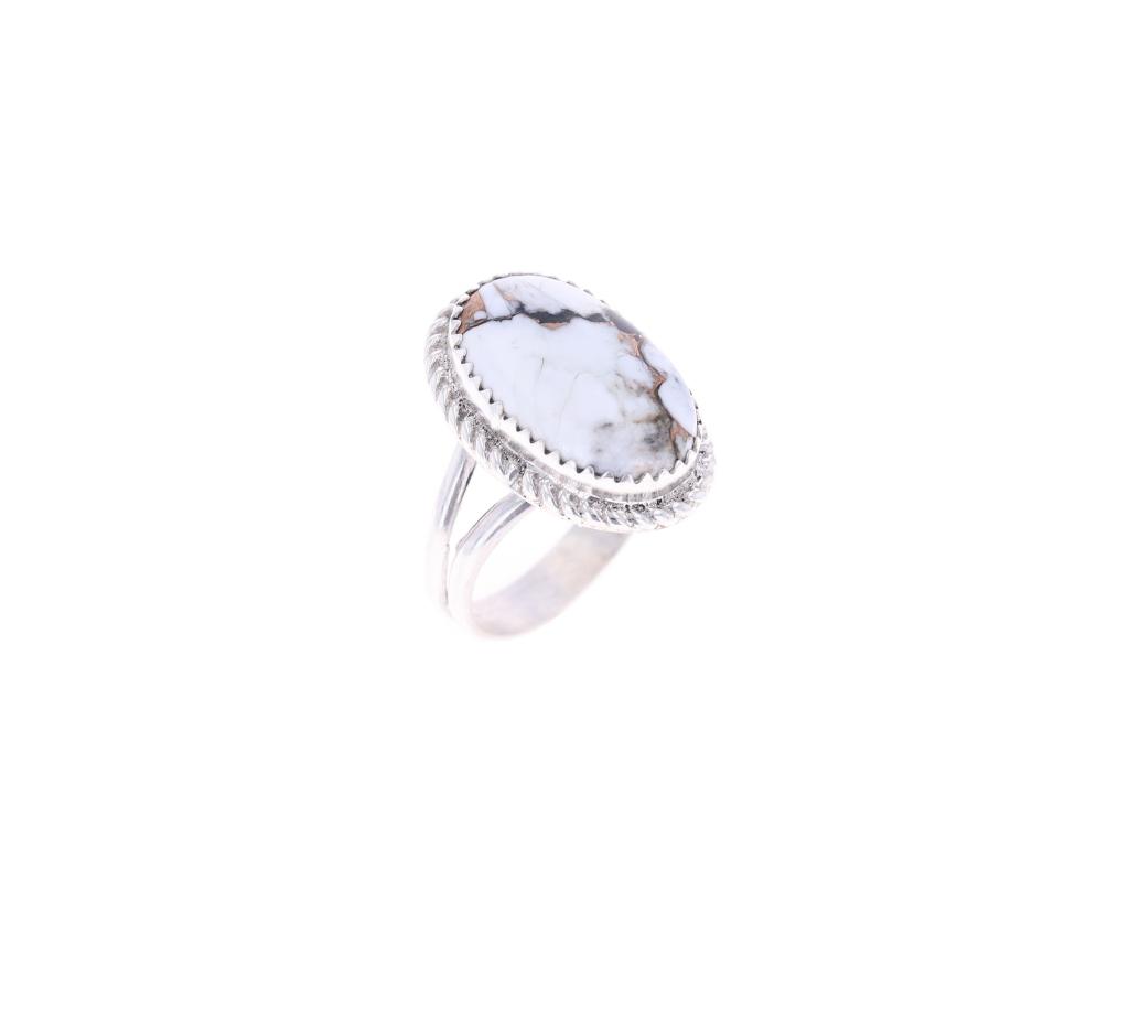 Navajo Jennifer Begay White Buffalo Turquoise Ring