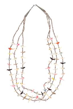 Zuni Triple Strand Bird Fetish Necklace